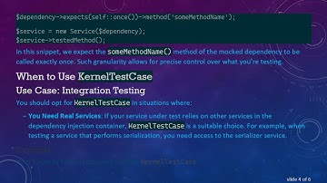 When to Use TestCase Over KernelTestCase in Symfony Testing