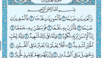 سورة العاديات مكتوبة ماهر المعيقلي/Surat Al-Adiyat written by Maher Al-Moaikli