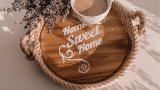 ☕ Serving tray with jute rope (DIY) ☕
