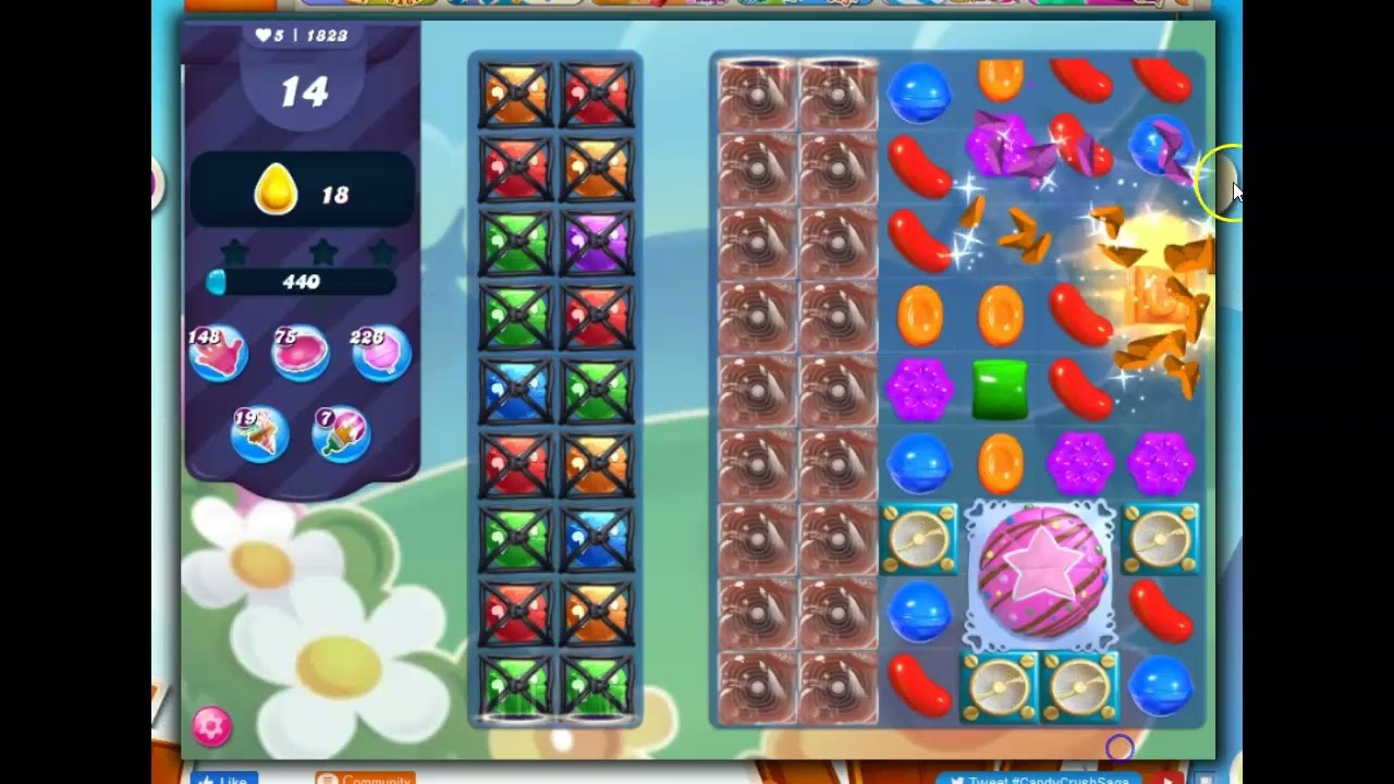 Candy Crush Level 1823 Talkthrough, 15 Moves 0 Boosters - YouTube