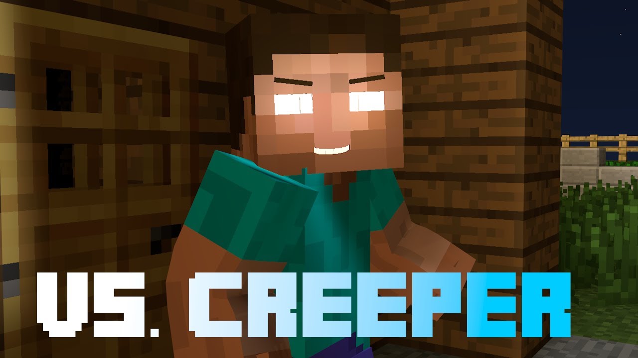 Minecraft Animation - Herobrine VS. Creeper! - YouTube