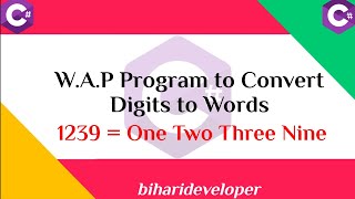 How to Convert Number to Words in C# | C# Programs |  #biharideveloper