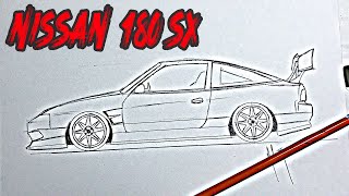 ✏️COMO DIBUJAR UN AUTO FACIL NISSAN 180SX ✏️