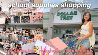 school supplies shopping vlog at DOLLAR TREE, MARSHALLS, + HOMEGOODS 2023 | BACK TO SCHOOL SHOPPING