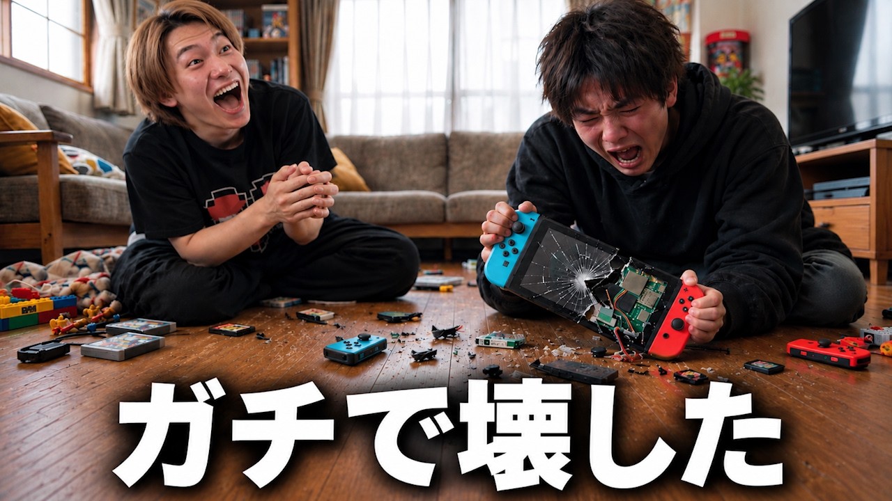 ゲームに負けた瞬間、Switchをガチで破壊した男の末路w