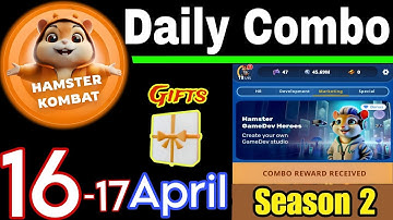 Hamster Kombat GameDev Heroes 🎮| 16-17 April Daily Combo 🧩 Season 2