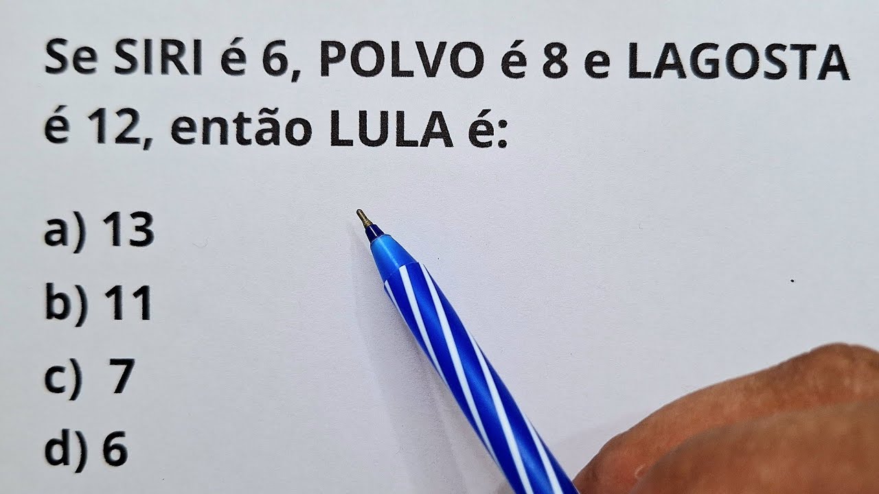 5 QUESTÕES DE RACIOCÍNIO LÓGICO - Nível 1 - Prof.Marcelo
