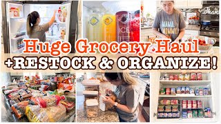 HUGE GROCERY HAUL 2023 + FRIDGE RESTOCK \& PANTRY ORGANIZATION | KITCHEN CLEANING AND ORGANIZING