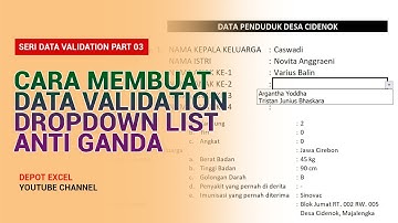 Cara membuat Dropdown List Data Validation Excel Anti Ganda
