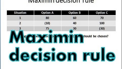 Maximin decision theory - Making decision under maximin decision theory