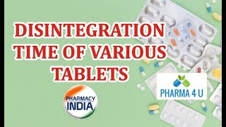 DISINTEGRATION TIME OF VARIOUS TABLETS (GPAT | NIPER | PHARMACIST ) Net Worth