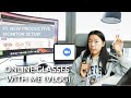 VLOG: Busy Day of Online Classes *ft. My New Productive Monitor Setup!