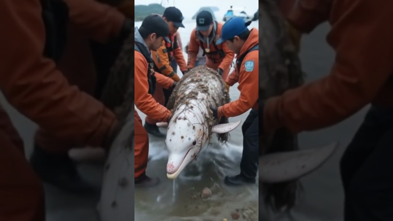 Rare White Dolphin Found Dying on Shore | Urgent Ocean Rescue  