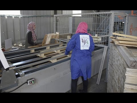 تشغيل نساء فلسطينييات بمصنع خشب في منطقة الخليل