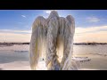 New buffalo ice angel a must see naturally formed by mother nature stunning 4k drone footage