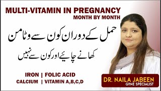 Multi Vitamin& Mineral During Pregnancy | Iron | Folic Acid | Calcium | Month By Month Guide In Urdu