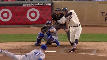 KC@MIN: Grossman smokes a single to start the scoring