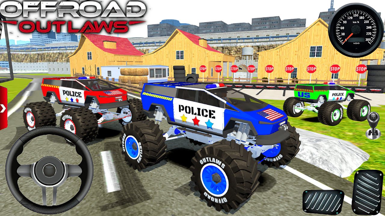 Juegos De Carros-Police Monster Cars Mega Ramp Drift Stunts Driving-Car Multiplayer Gameplay.