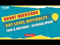 Quant Questions - CAT Level Difficulty - Time & Distance - Average Speed