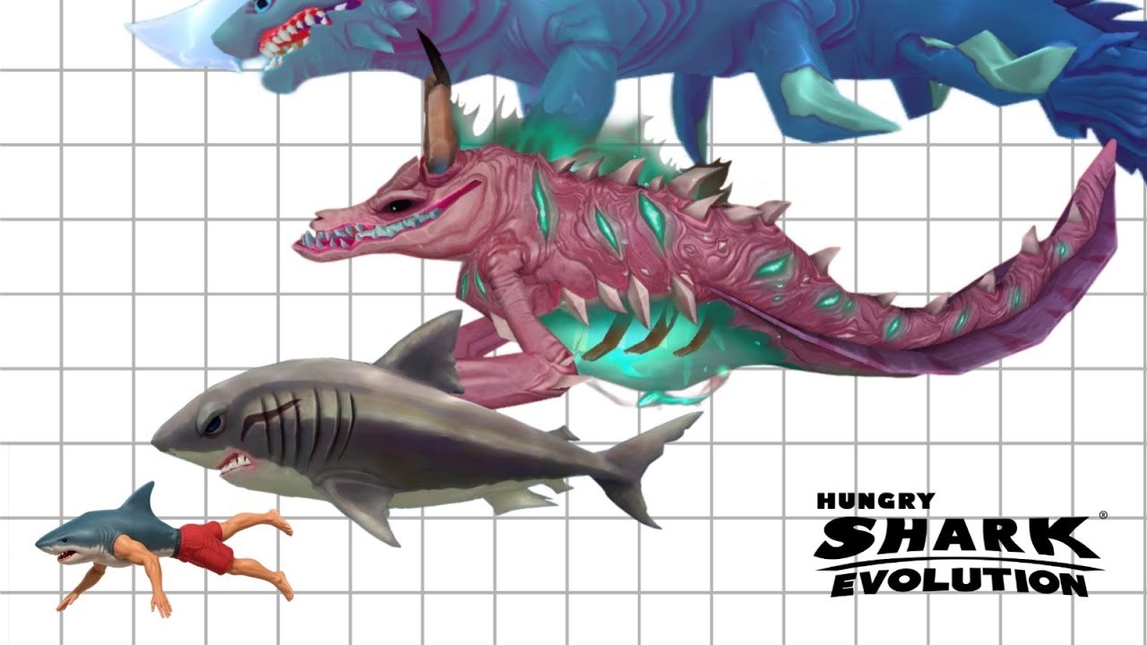 all-hungry-shark-evolution-size-comparison-new-2025-astaroth-update