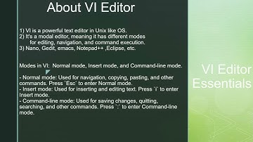 VI Editor essentials Part 1 Theory