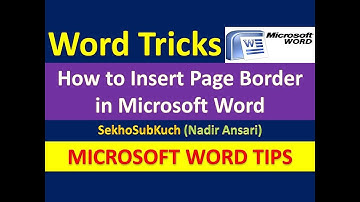 How to Insert Page Border in Microsoft Word : Word Tips and Tricks [Urdu / Hindi]
