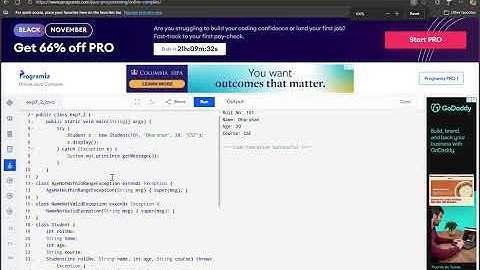 7. Exception Handling in JAVA (using Eclipse IDE)