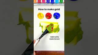 How to make gold from just red, blue, yellow #colormixing #paintmixing #satisfying #asmrart screenshot 4