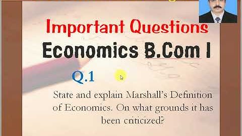 Important Questions : Economics : B.Com I : PU : Mentorz Life Changers : Sir Sami Ullah Sabir