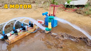 How to make mini 4 motor powerful water pump | Science project by Make Toys 99,227 views 7 months ago 3 minutes, 28 seconds