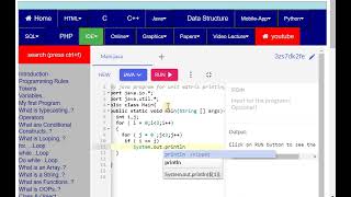 How to print unit matrix in java ?