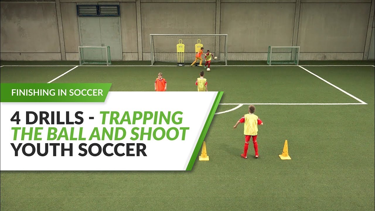 4 Soccer Drills Trap Control And Shoot The Ball Finishing In Soccer Youtube