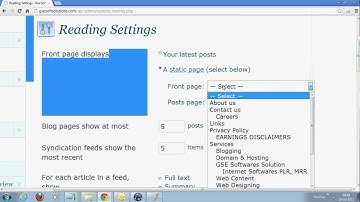 Creating Static Front Page in WordPress