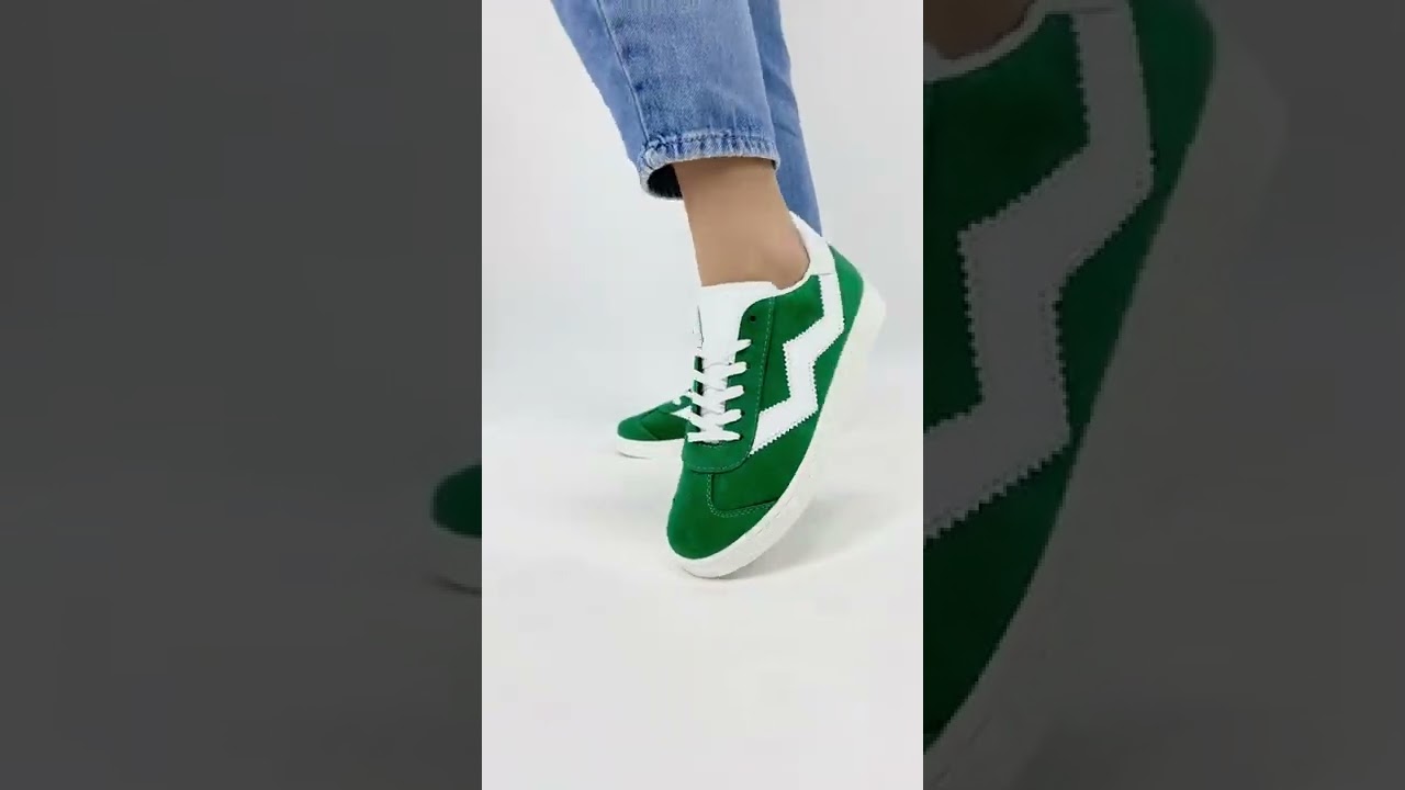 Кроссовки женские Ella зеленые + белый