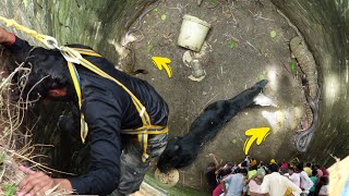 ऐसा हैरतअंगेज कारनामा पहले कभी नहीं देखा! Dangerous Rescue operation in the Well Unbelievable Video