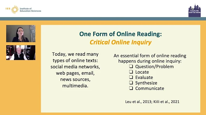 Improving Reading Comprehension: Critical Online Inquiry Instruction with Donald Leu & Elena Forzani