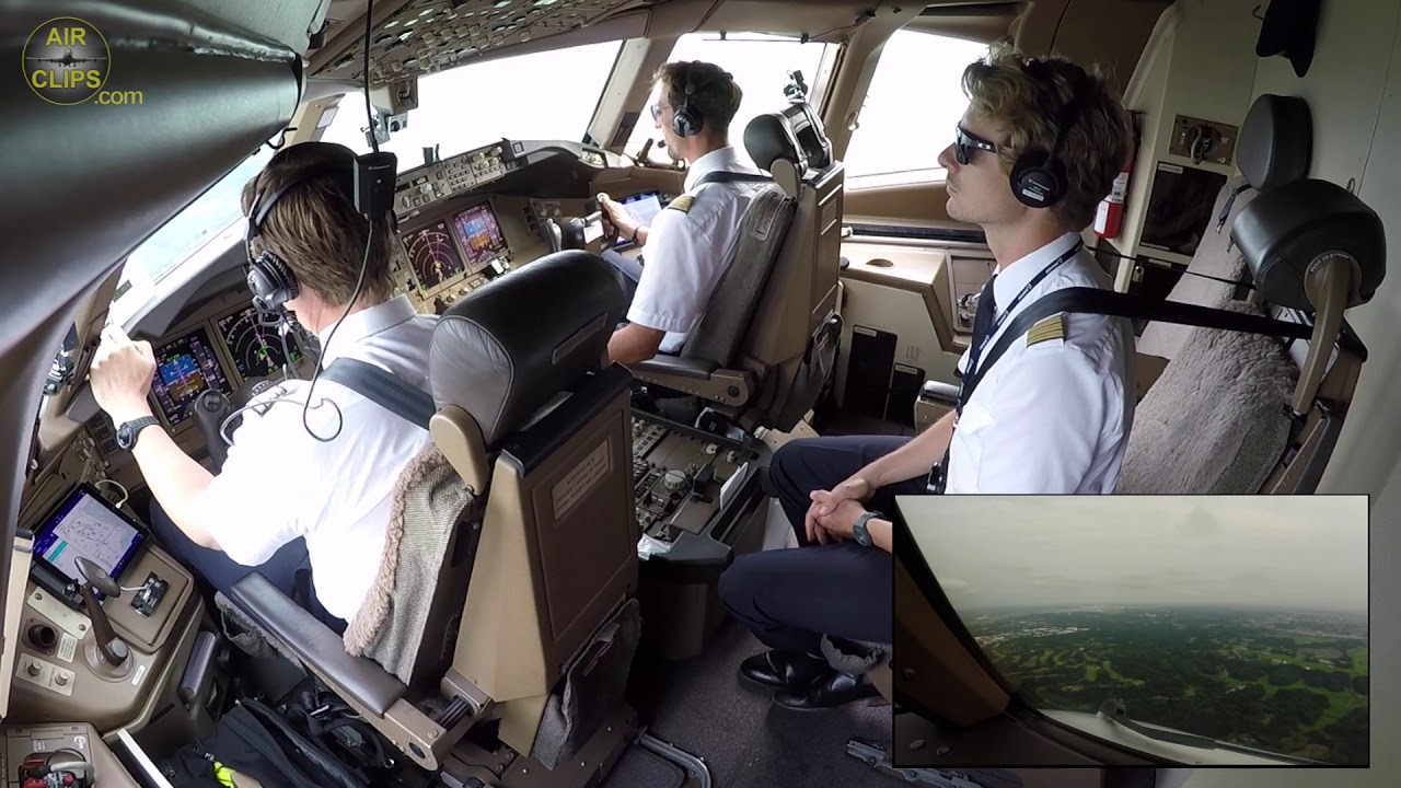Lufthansa Cargo Boeing 777f Tokyo Narita Cockpit Landing With Rik Seb And Ben Airclips Youtube