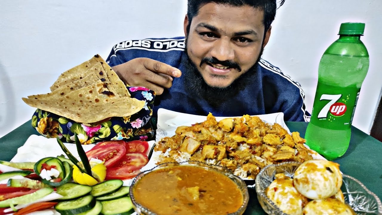 ASMR Spicy Beef Boti Curry Basmati Rice+Green Chilli+Salad YouTube