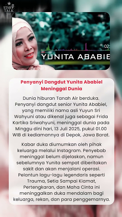 Innalillahi… Yunita Ababiel Meninggal Dunia, Dunia Dangdut Berduka 🖤