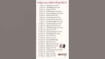 computer shortcutkey AtoZ#education #computerquiz #computerknowledge #computer