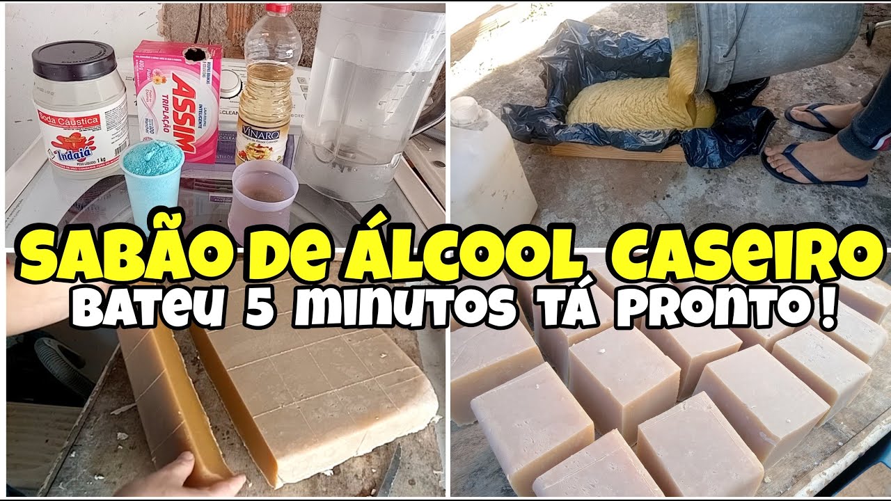 Como fazer sabão de álcool em barra com óleo usado/bateu 5 minutos tá pronto !!! #sabaocaseiro