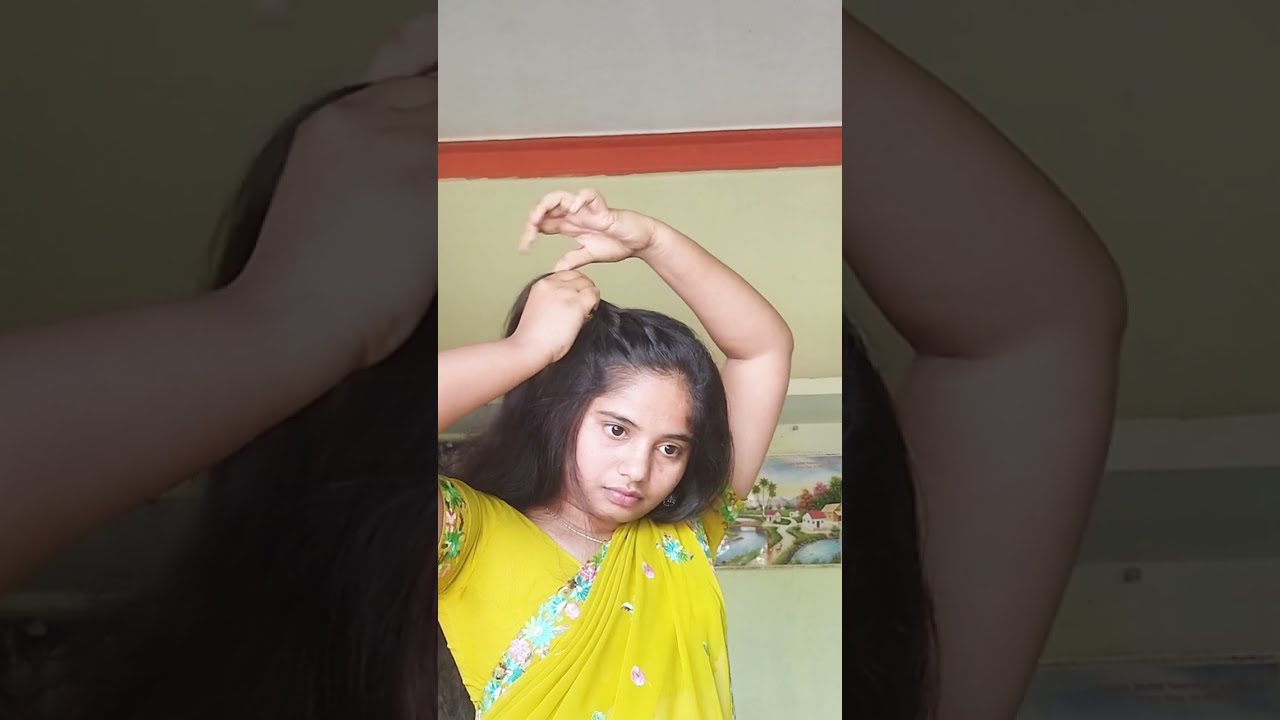 open hairstyle for long hair/hairstyle for saree/ytshorts - YouTube