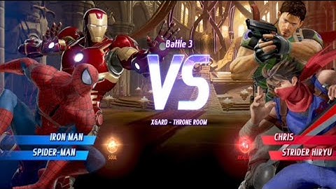 MARVEL VS CAPCOM INFINITE | HOMEM DE FERRO VS CHRIS & STRIDER HIRYU HD 780P 60FPS