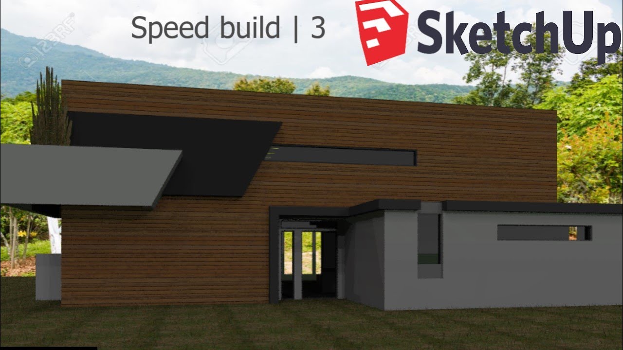 SketchUp SpeedBuild Modern Mansion YouTube