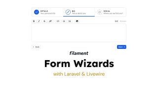 Multi-Step Form Wizards with Laravel and Livewire - Filament TALL Stack Form Builder