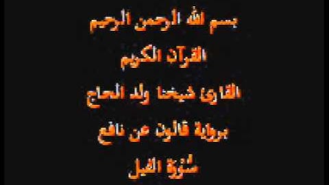 سورة الفيل  برواية قالون عن نافع القارئ شيخنا ولد الحاج