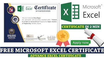 Advance Excel Certification | Microsoft Excel Free Certificate in 2 minutes