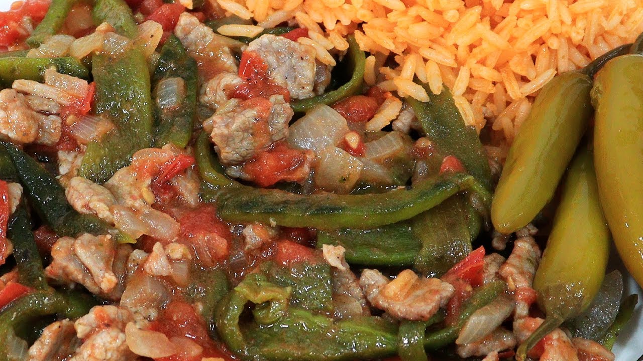 BISTEC A LA MEXICANA CON RAJAS - YouTube