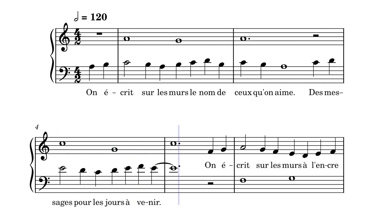 On écrit sur les murs - Kids United : Partition piano/chant facile