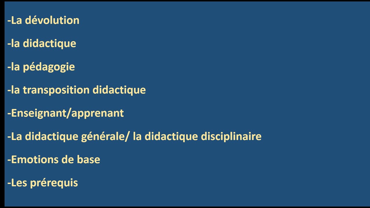 les notions de base en didactique
